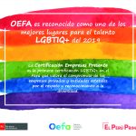 OEFA es reconocido como uno de los mejores lugares para el talento LGBTIQ+ del 2019
